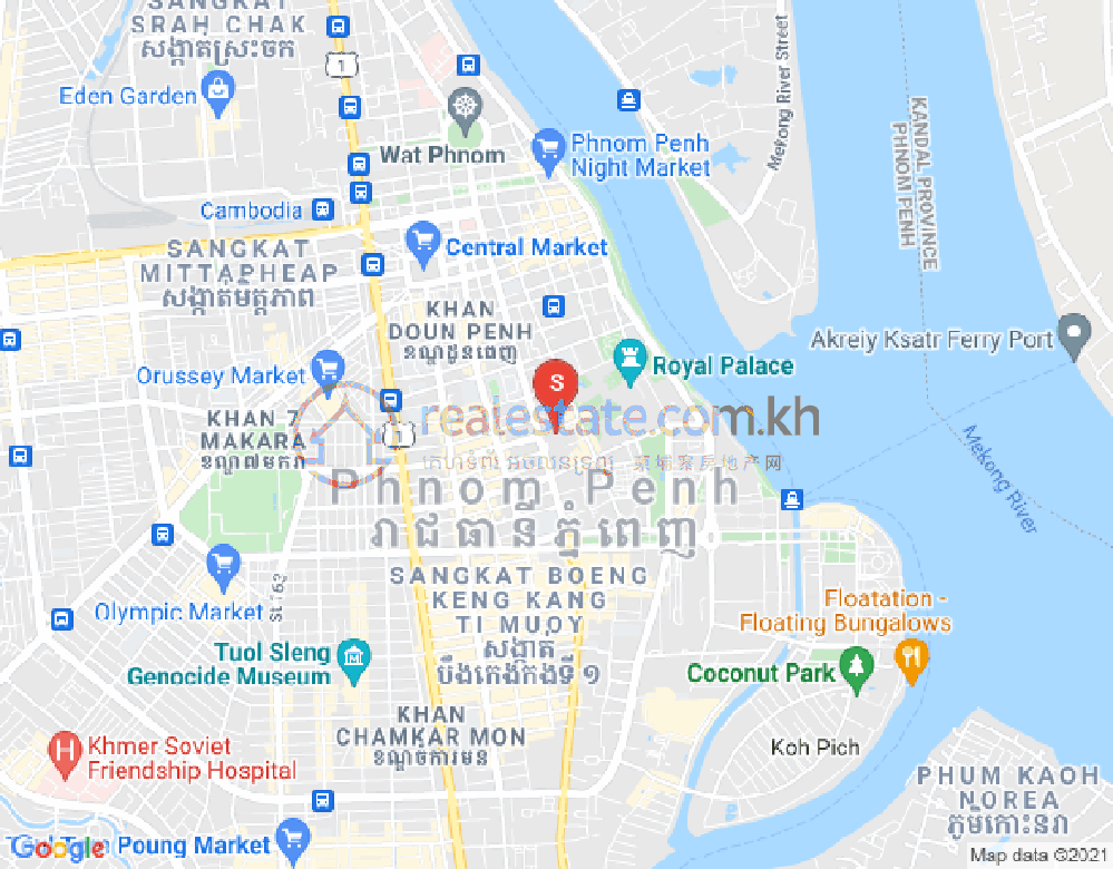 Carte de Chakto Mukh, Daun Penh, Phnom Penh