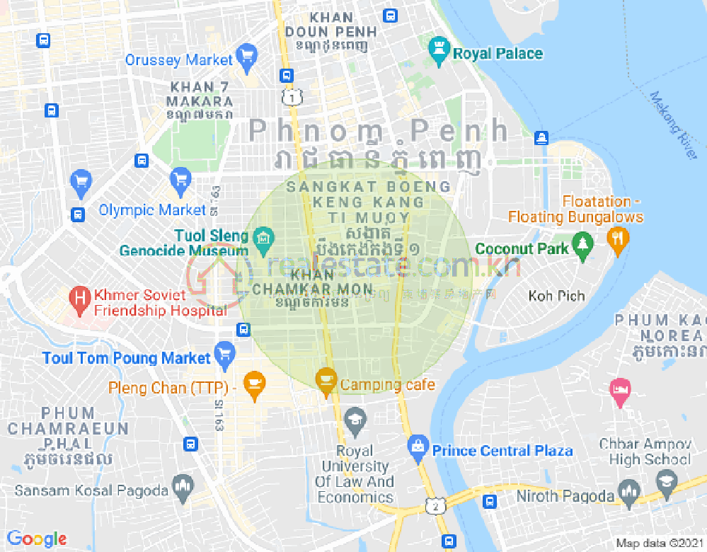 Chey Chumneah分区, 隆边区, 金边地图