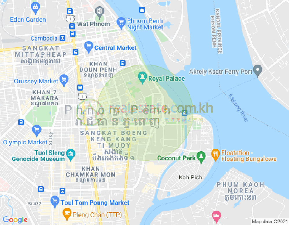 Mapa: Chakto Mukh, Daun Penh, Phnom Penh