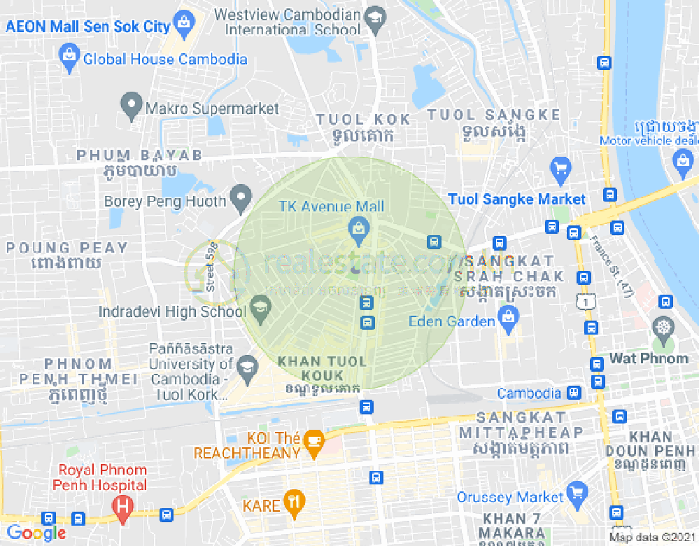 万谷湖1分区, 堆谷区, 金边地图