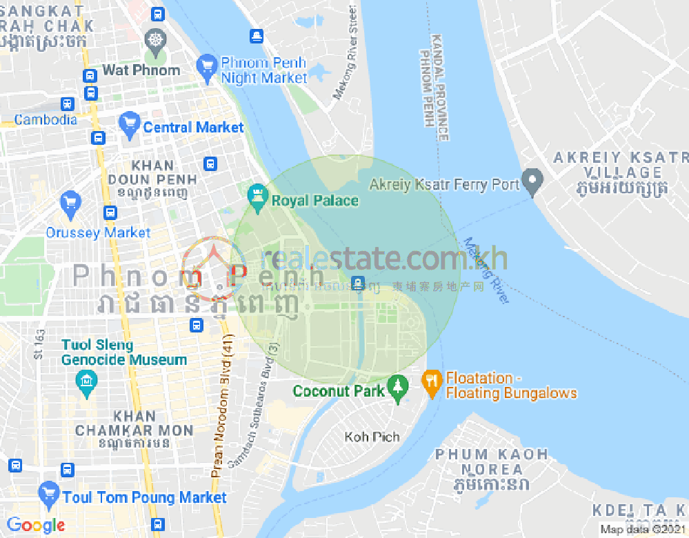 四臂湾分区, 隆边区, 金边地图