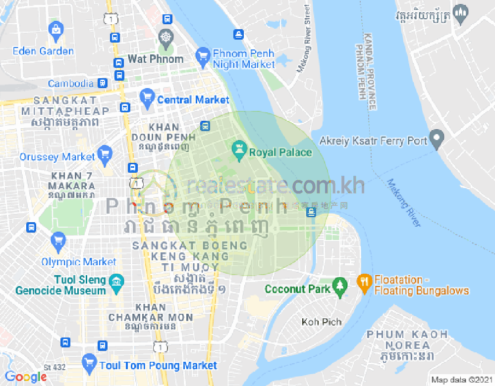 四臂湾分区, 隆边区, 金边地图