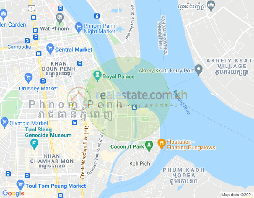 四臂湾分区, 隆边区, 金边地图