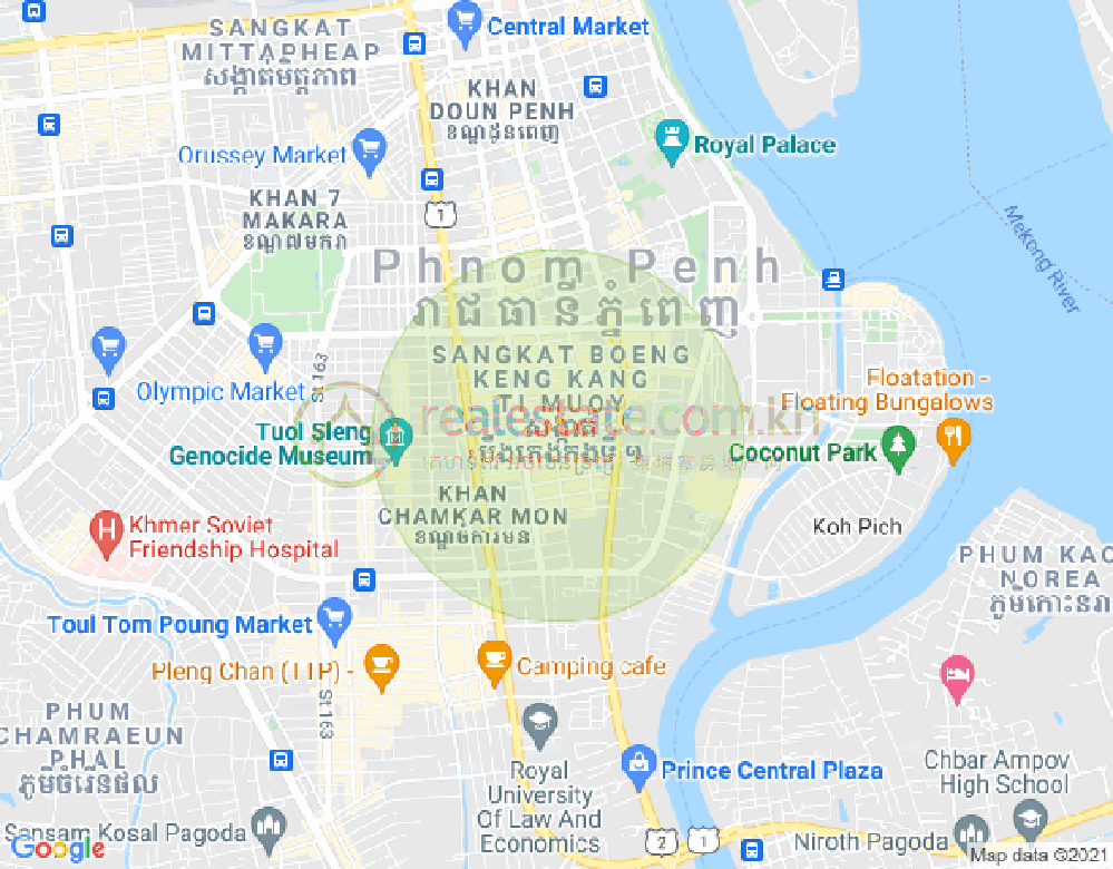 St.322, BKK 1, ボンケンコン, プノンペンの地図
