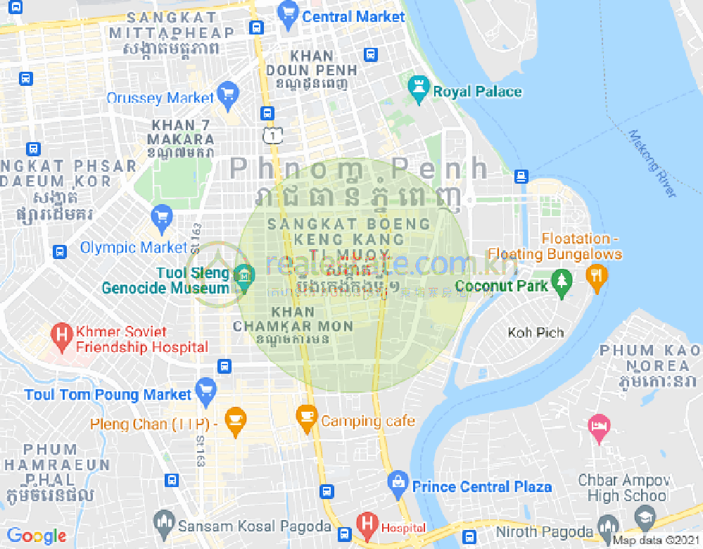 St.322, BKK 1, ボンケンコン, プノンペンの地図