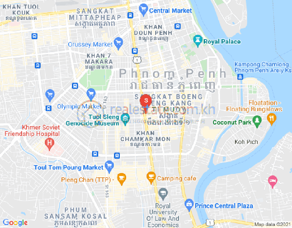 Mapa: BKK 3, Boeng Keng Kang, Phnom Penh