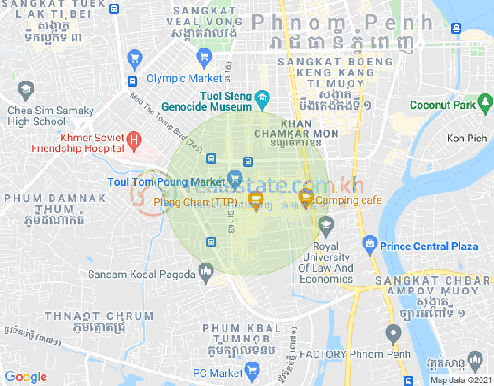 Mapa: Toul Tum Poung 1, Chamkarmon, Phnom Penh