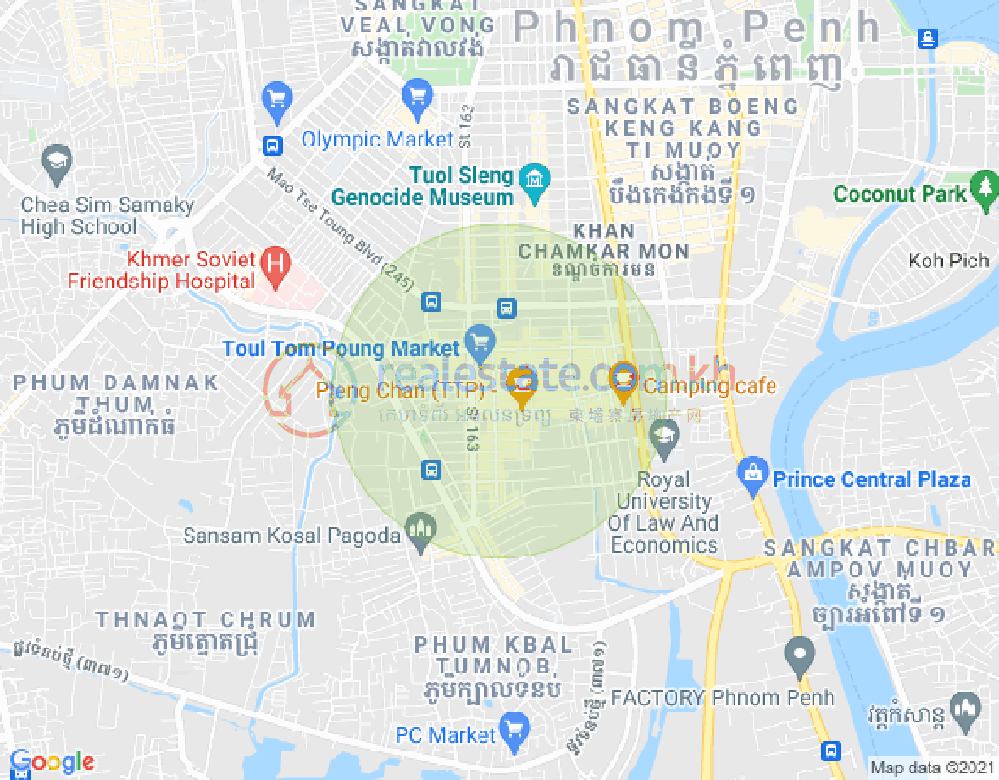 Карта Тул Том Пунг 1, Чамкармон, Пномпень