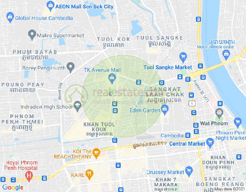Mapa: 259, Boeung Kak 1, Toul Kork, Phnom Penh