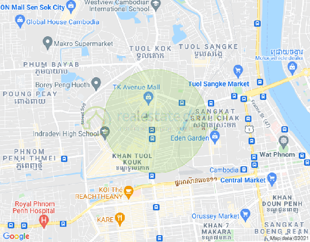 Carte de 566, Boeung Kak 1, Toul Kork, Phnom Penh
