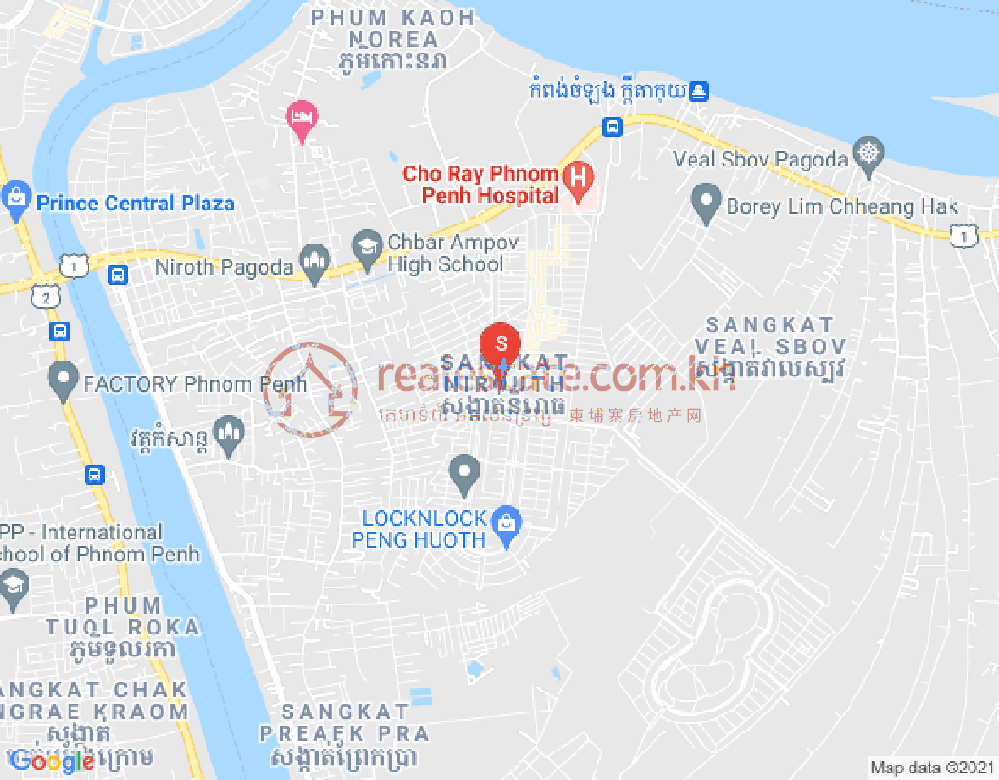 Map of Nirouth, Chbar Ampov, Phnom Penh