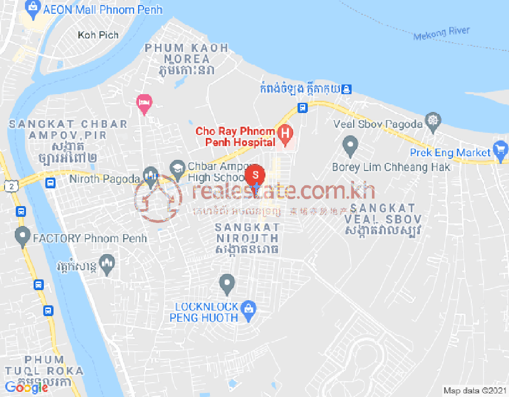 Mapa: Nirouth, Chbar Ampov, Phnom Penh
