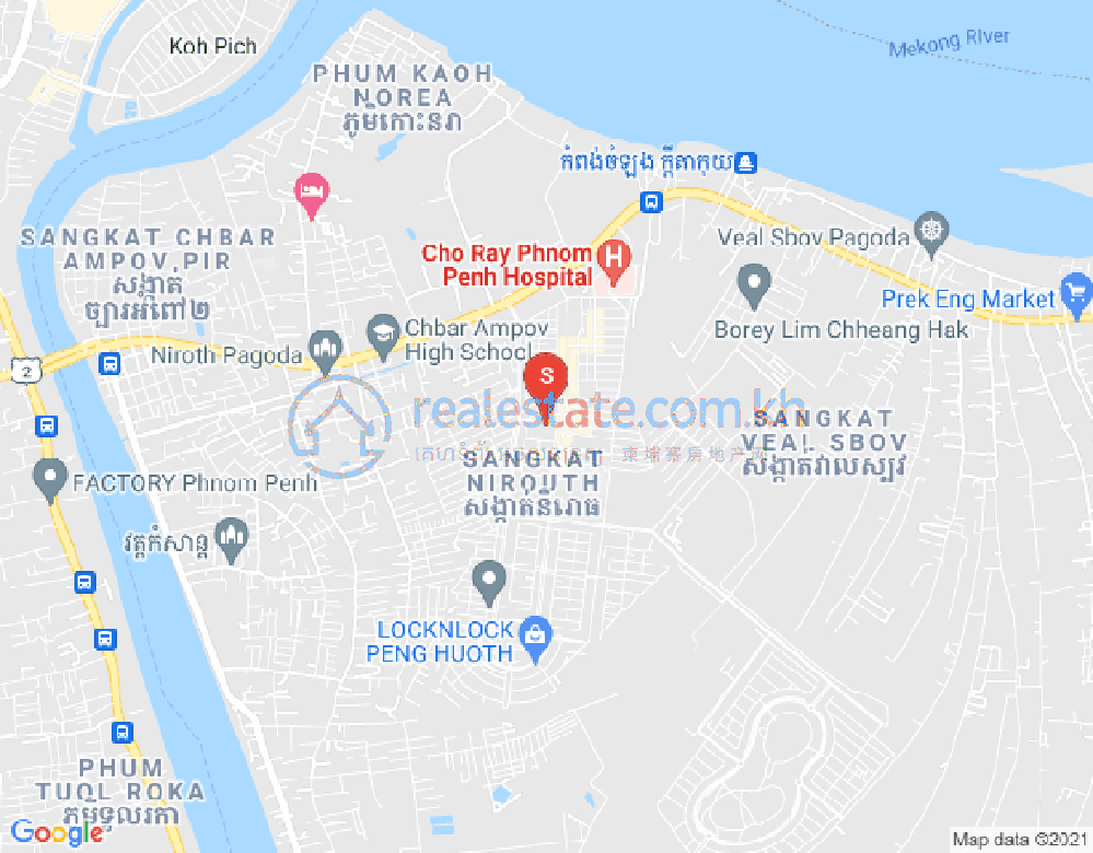 Map of Nirouth, Chbar Ampov, Phnom Penh
