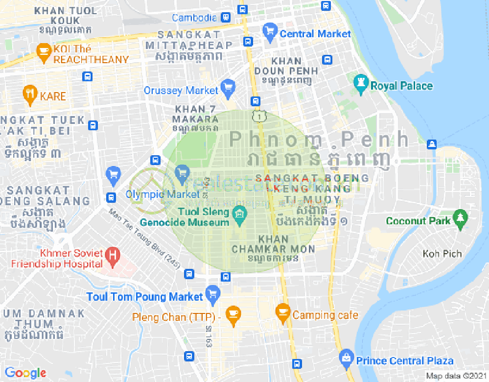 Mapa: BKK 2, Boeng Keng Kang, Phnom Penh