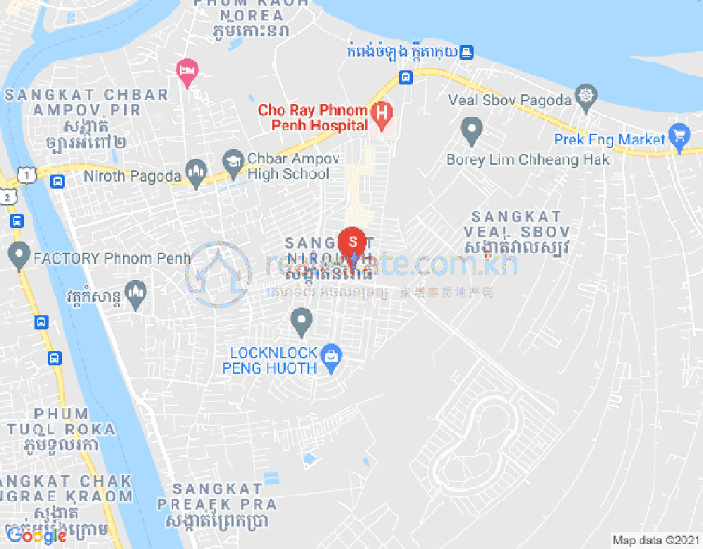 ニロート, チバーアンポウ, プノンペンの地図