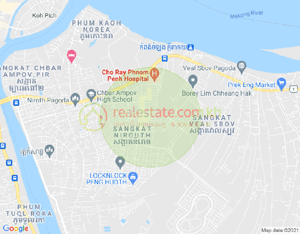 Map of Nirouth, Chbar Ampov, Phnom Penh