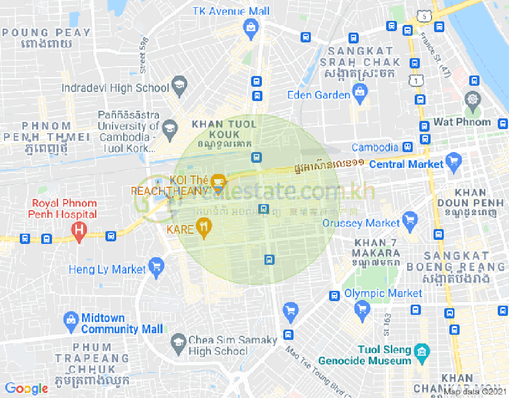 ផែនទី ផ្សារដេប៉ូ១, ទួលគោក, ភ្នំពេញ
