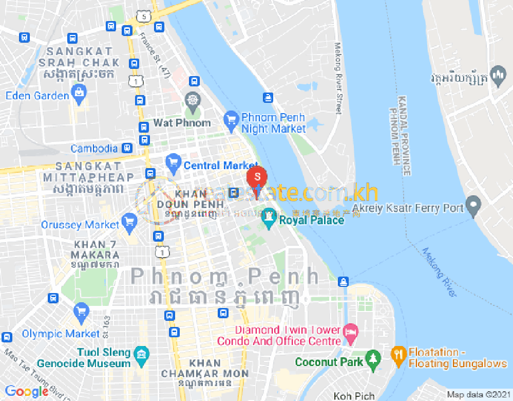 Mapa: Chakto Mukh, Daun Penh, Phnom Penh