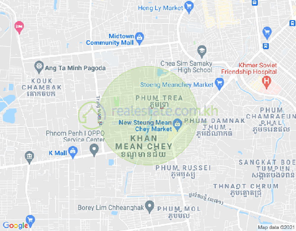 Tuek Thla屯, 森速区, 金边地图