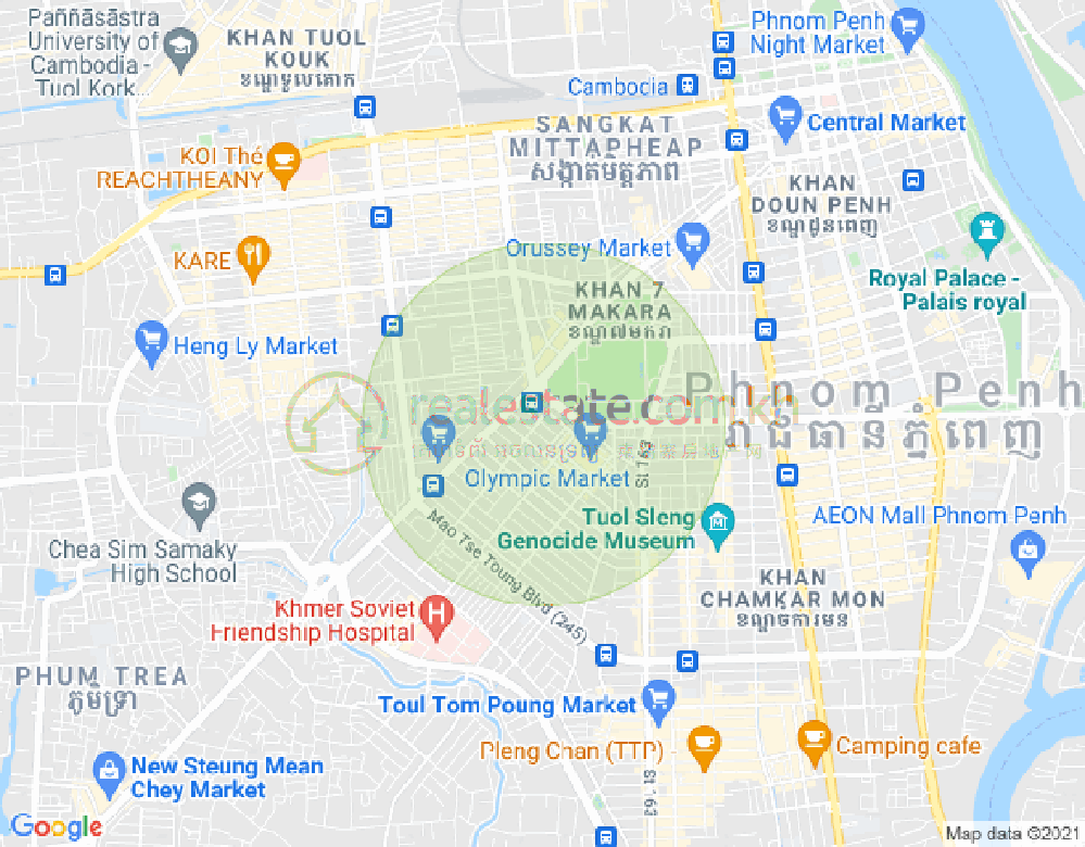 แผนที่ ตวลสวายเปรย 1, บึงเกงกอง, พนมเปญ
