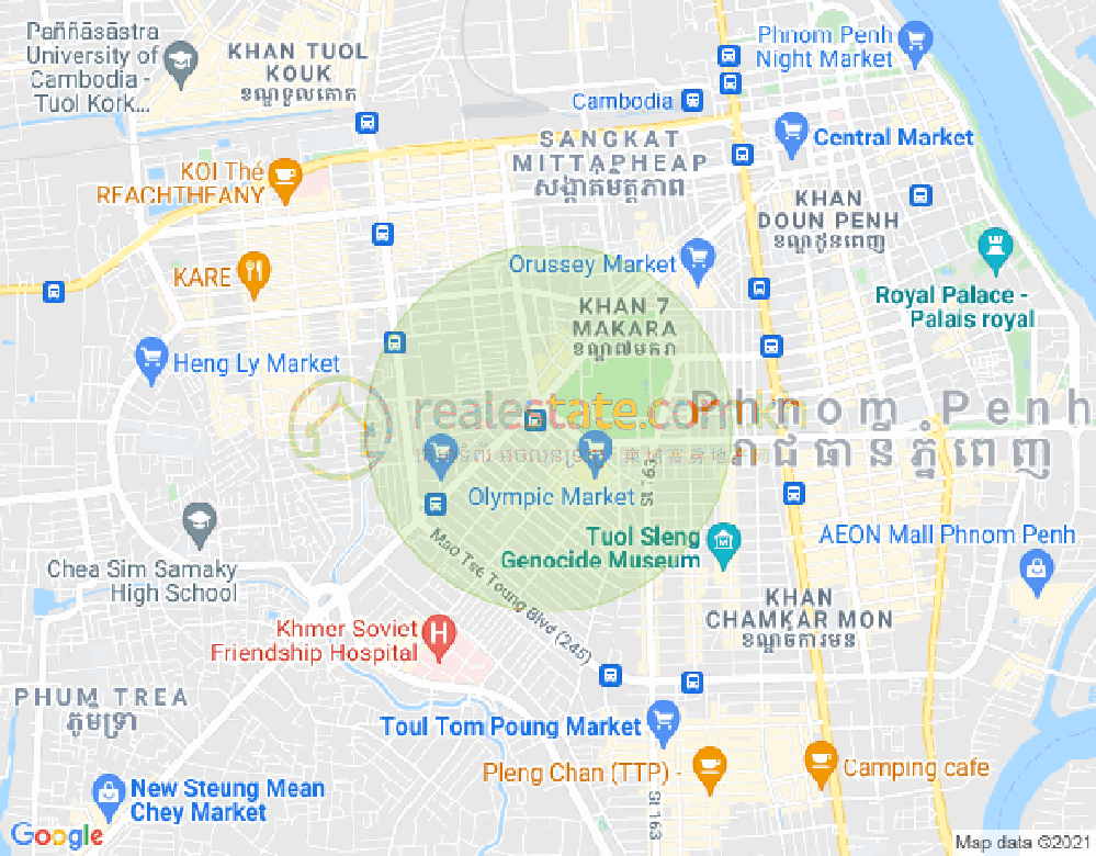 แผนที่ ตวลสวายเปรย 1, บึงเกงกอง, พนมเปญ