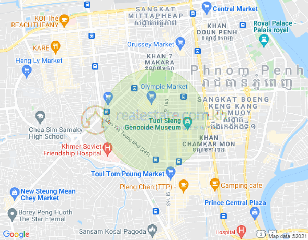 Map of Toul Svay Prey 1, Boeng Keng Kang, Phnom Penh
