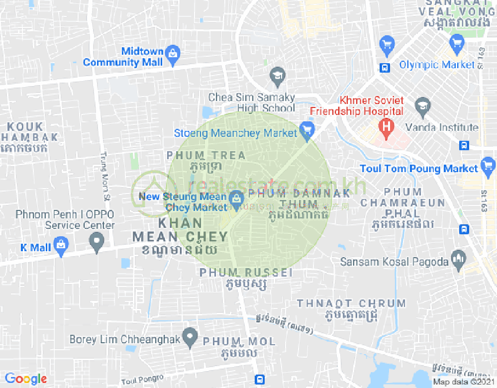 Mapa: Stueng Mean chey 1, Meanchey, Phnom Penh