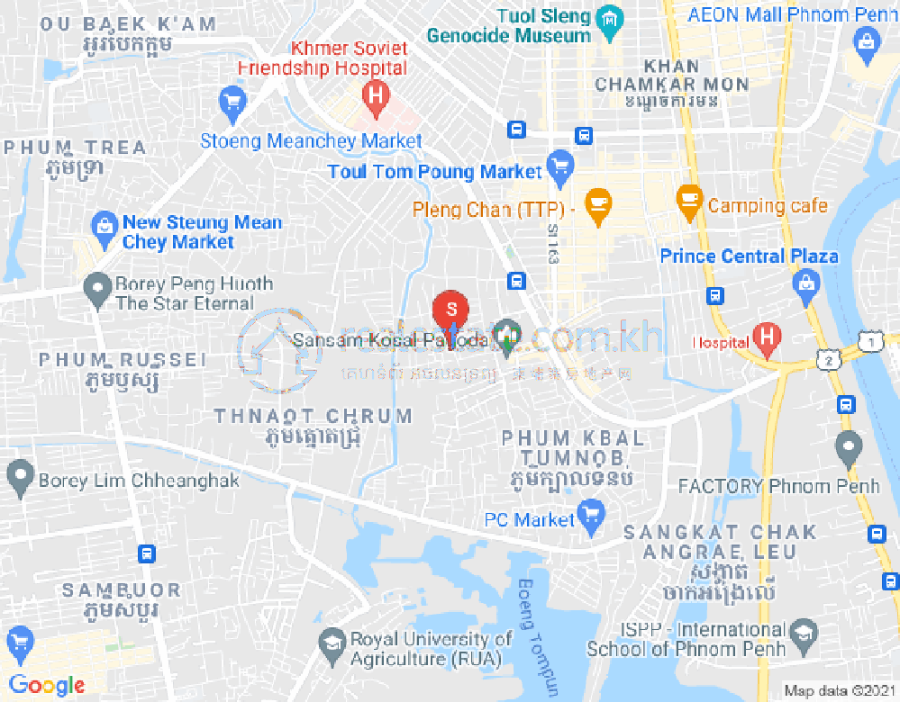 Boeung Tumpun分区, 棉芷区, 金边地图