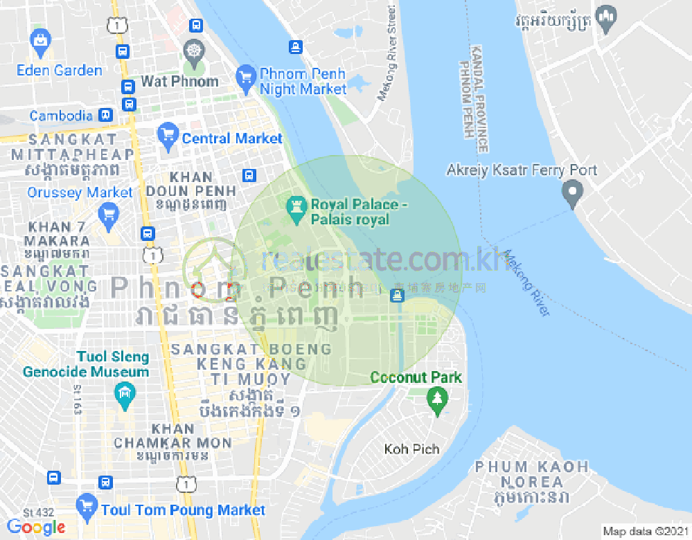 3, チャクトムク, ドーンペン, プノンペンの地図