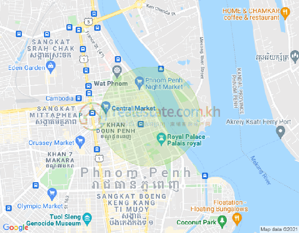 19, 下市仔1分区, 隆边区, 金边地图