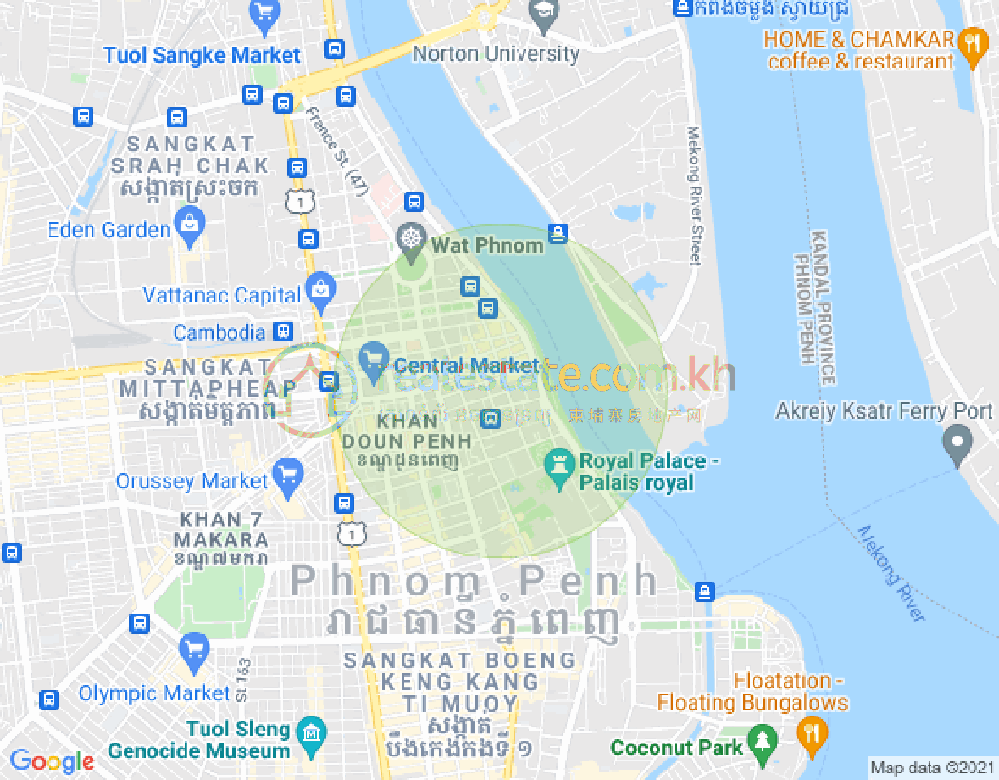 19, 下市仔1分区, 隆边区, 金边地图