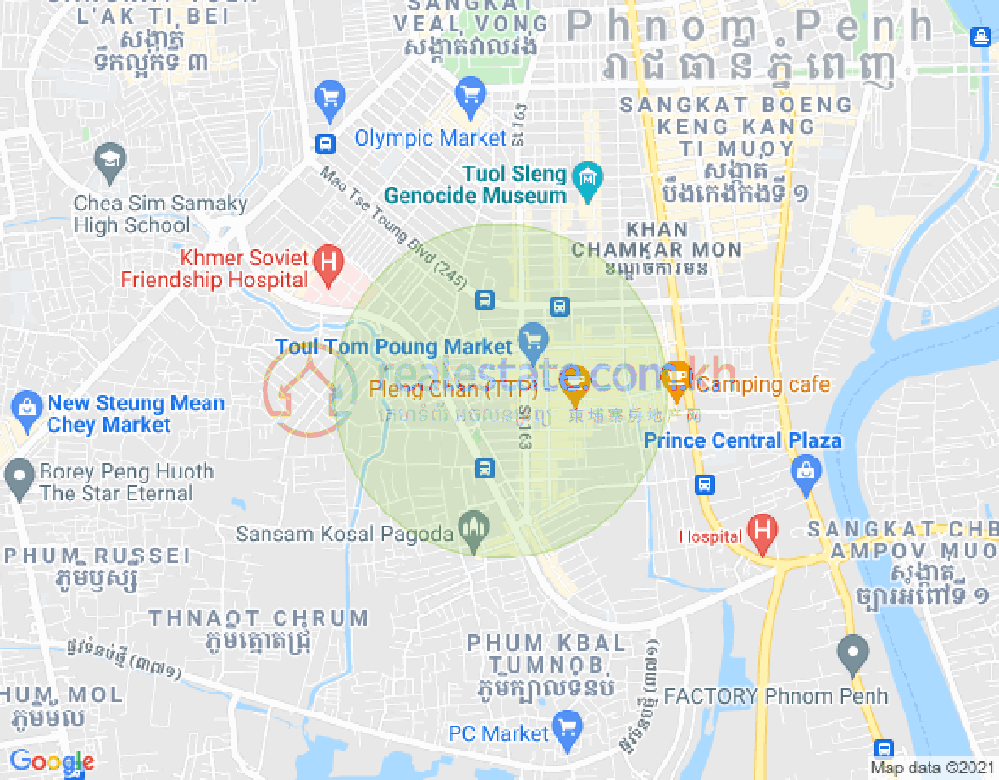 Map of Toul Tum Poung 2, Chamkarmon, Phnom Penh