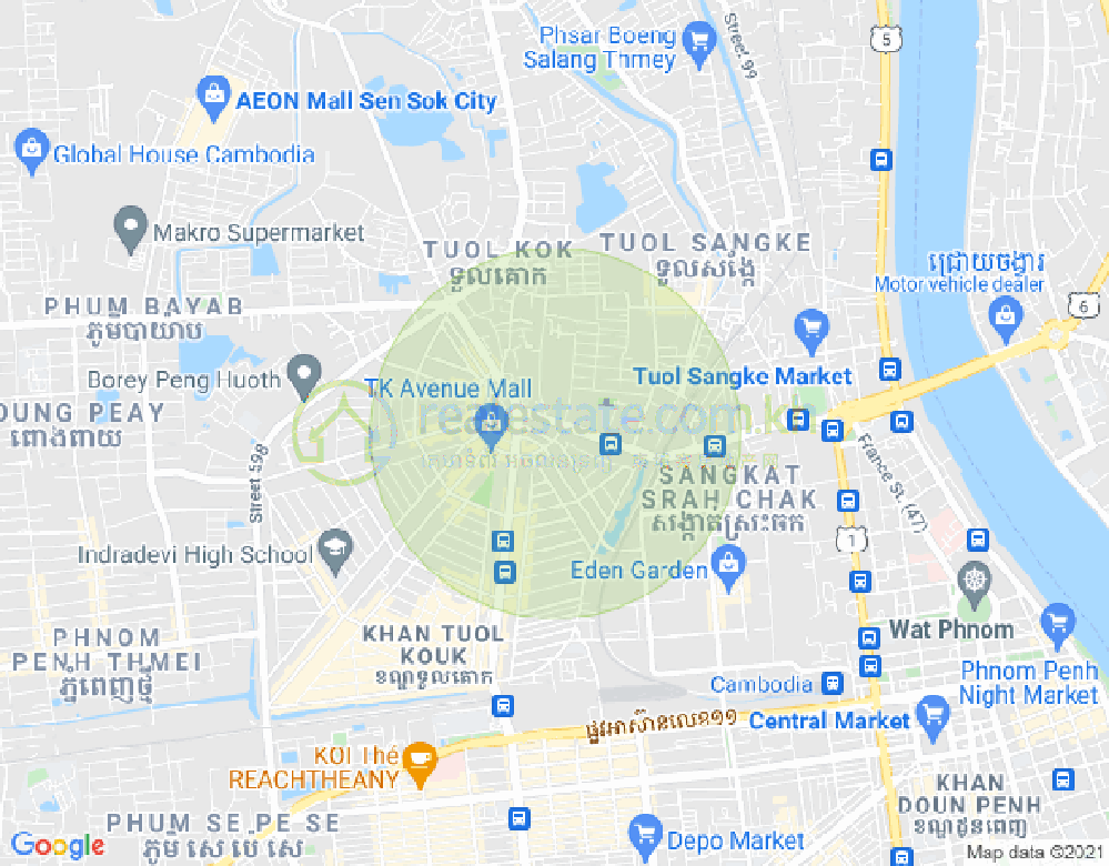 万谷湖1分区, 堆谷区, 金边地图