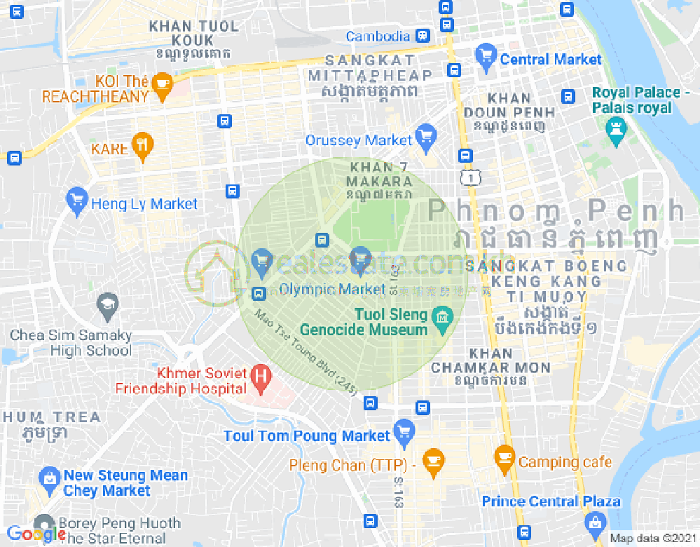 แผนที่ ตวลสวายเปรย 1, บึงเกงกอง, พนมเปญ