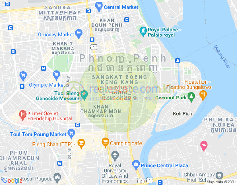 BKK 1, ボンケンコン, プノンペンの地図