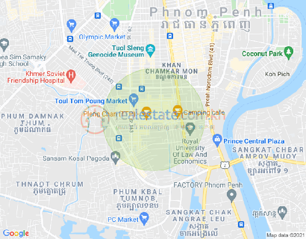 Map of Boeung Trabek, Chamkarmon, Phnom Penh