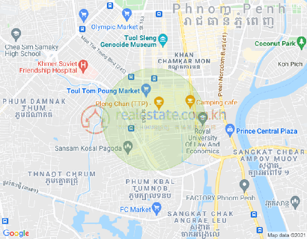 Map of Boeung Trabek, Chamkarmon, Phnom Penh