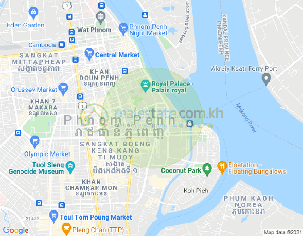15, 四臂湾分区, 隆边区, 金边地图