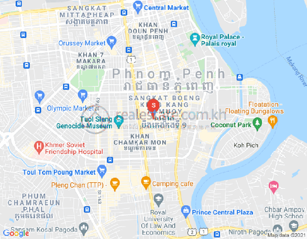 万景岗1分区（BKK1), 波哥堪, 金边地图