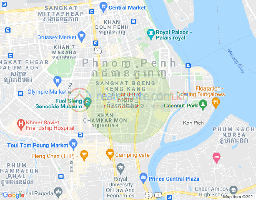 310, BKK 1, ボンケンコン, プノンペンの地図