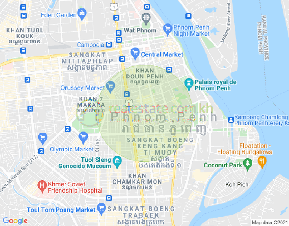 Map of Boeng Reang, Daun Penh, Phnom Penh