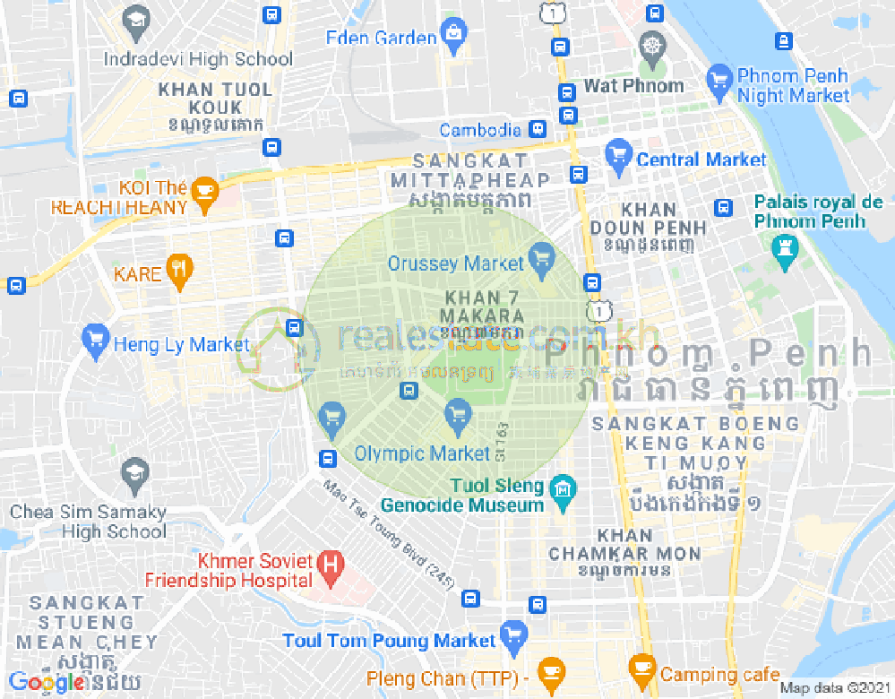 Veal Vong镇, 马卡拉区, 金边地图