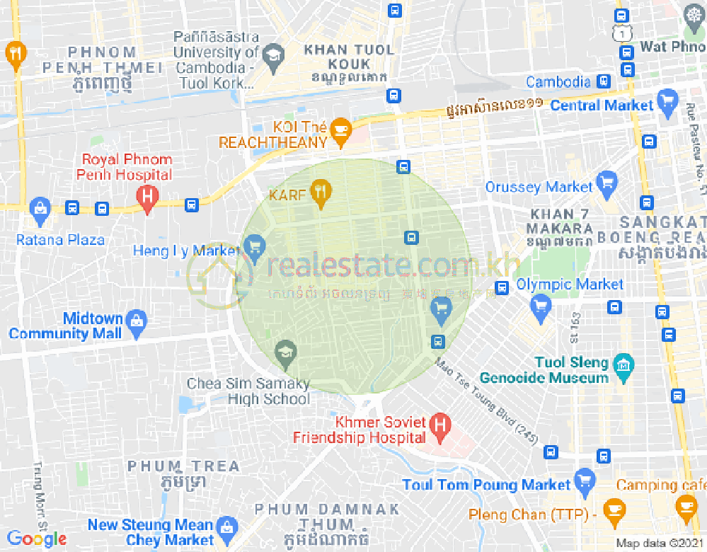トゥールコーク, プノンペンの地図