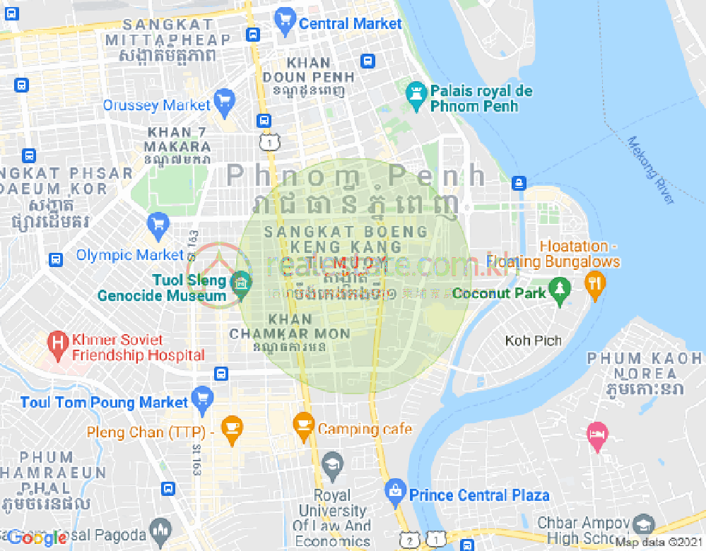Map of BKK 1, Boeng Keng Kang, Phnom Penh