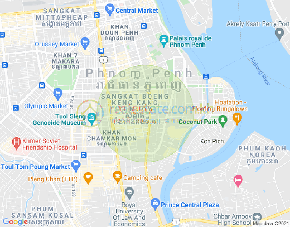 Map of BKK 1, Boeng Keng Kang, Phnom Penh