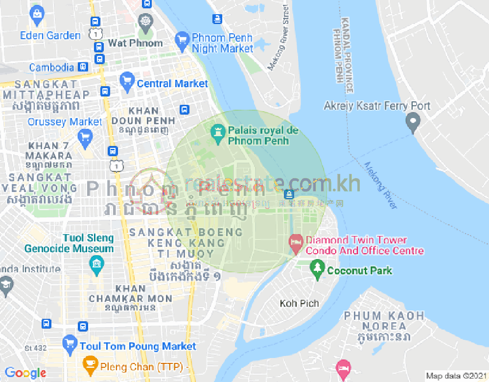 Mapa: Chakto Mukh, Daun Penh, Phnom Penh