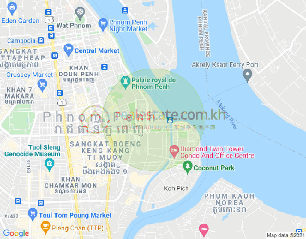 Mapa: Chakto Mukh, Daun Penh, Phnom Penh