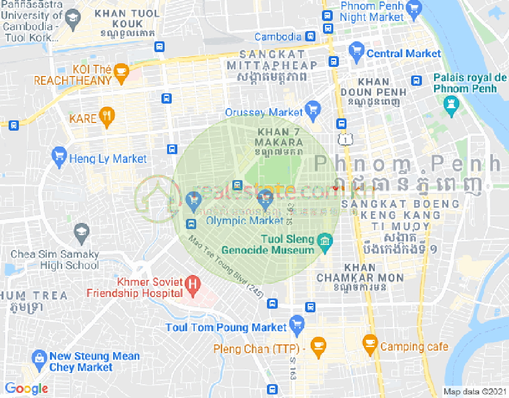 แผนที่ ตวลสวายเปรย 1, บึงเกงกอง, พนมเปญ