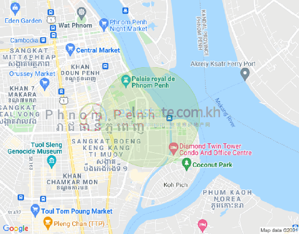 Mapa: Chakto Mukh, Daun Penh, Phnom Penh