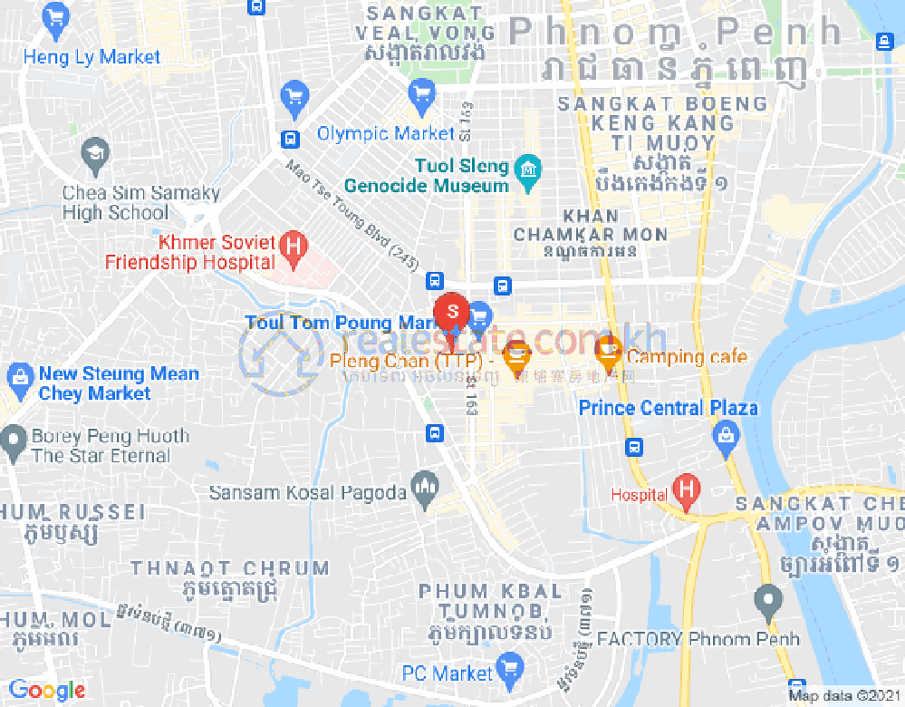 Map of Toul Tum Poung 1, Chamkarmon, Phnom Penh